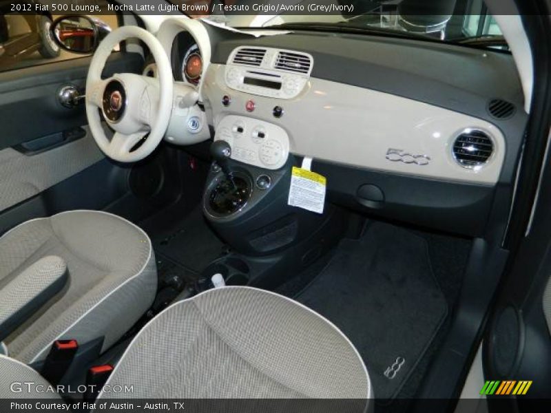 Mocha Latte (Light Brown) / Tessuto Grigio/Avorio (Grey/Ivory) 2012 Fiat 500 Lounge
