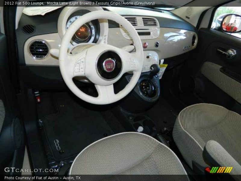 Mocha Latte (Light Brown) / Tessuto Grigio/Avorio (Grey/Ivory) 2012 Fiat 500 Lounge