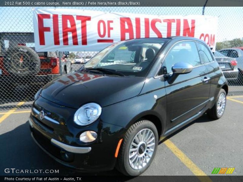 Nero (Black) / Pelle Nera/Nera (Black/Black) 2012 Fiat 500 c cabrio Lounge