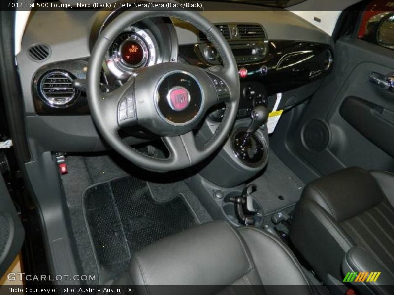 Nero (Black) / Pelle Nera/Nera (Black/Black) 2012 Fiat 500 Lounge