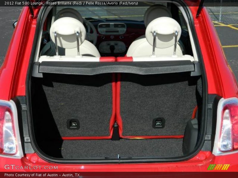 Rosso Brillante (Red) / Pelle Rossa/Avorio (Red/Ivory) 2012 Fiat 500 Lounge