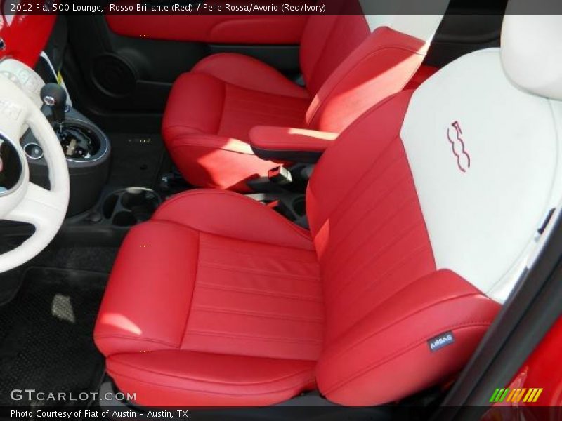Rosso Brillante (Red) / Pelle Rossa/Avorio (Red/Ivory) 2012 Fiat 500 Lounge
