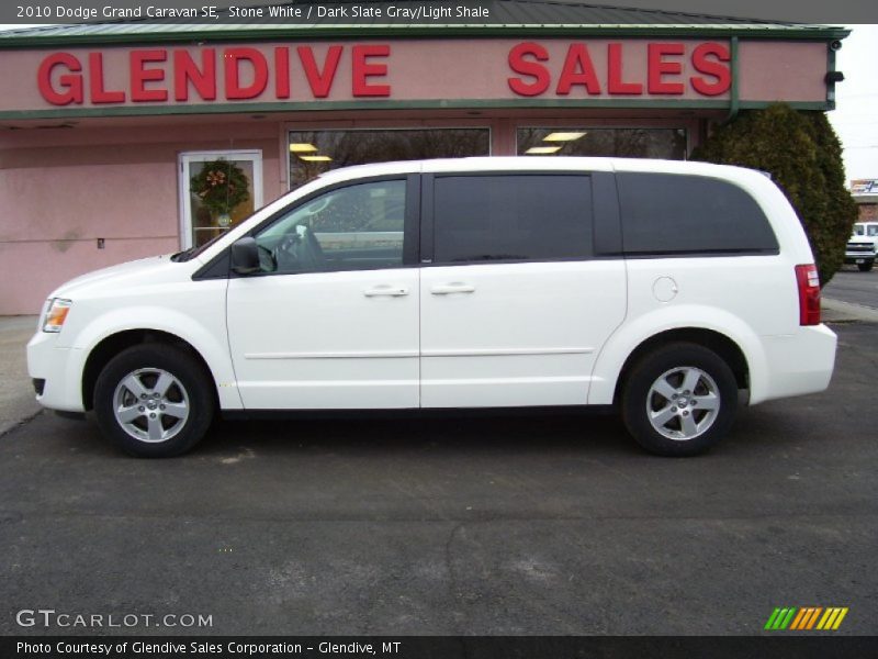 Stone White / Dark Slate Gray/Light Shale 2010 Dodge Grand Caravan SE