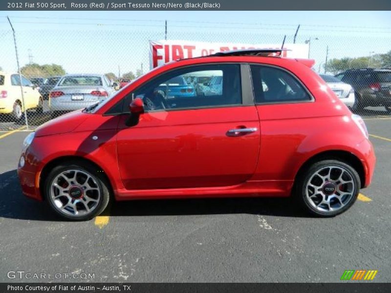 Rosso (Red) / Sport Tessuto Nero/Nero (Black/Black) 2012 Fiat 500 Sport
