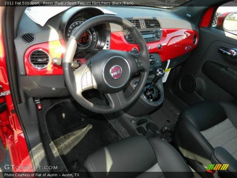 Rosso (Red) / Sport Tessuto Nero/Nero (Black/Black) 2012 Fiat 500 Sport