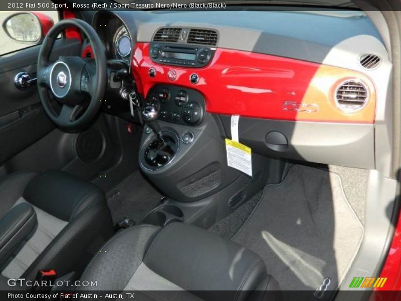 Rosso (Red) / Sport Tessuto Nero/Nero (Black/Black) 2012 Fiat 500 Sport