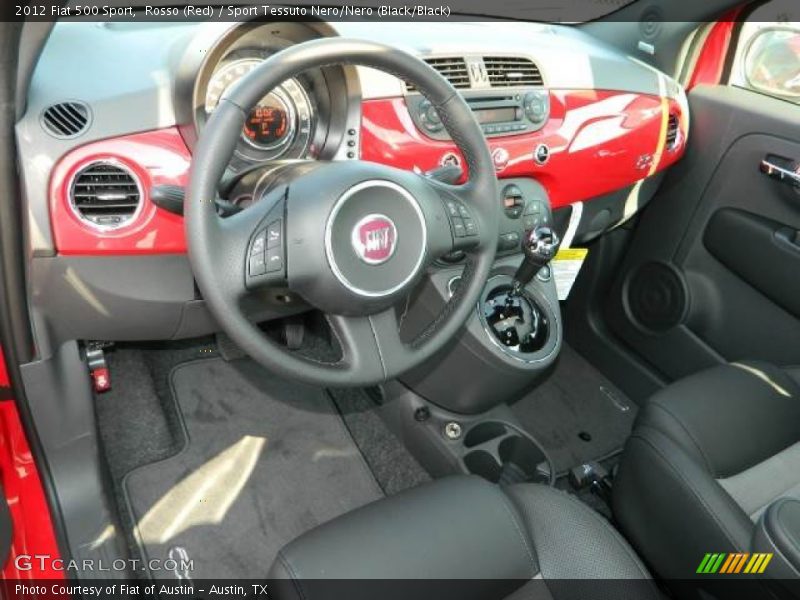 Rosso (Red) / Sport Tessuto Nero/Nero (Black/Black) 2012 Fiat 500 Sport