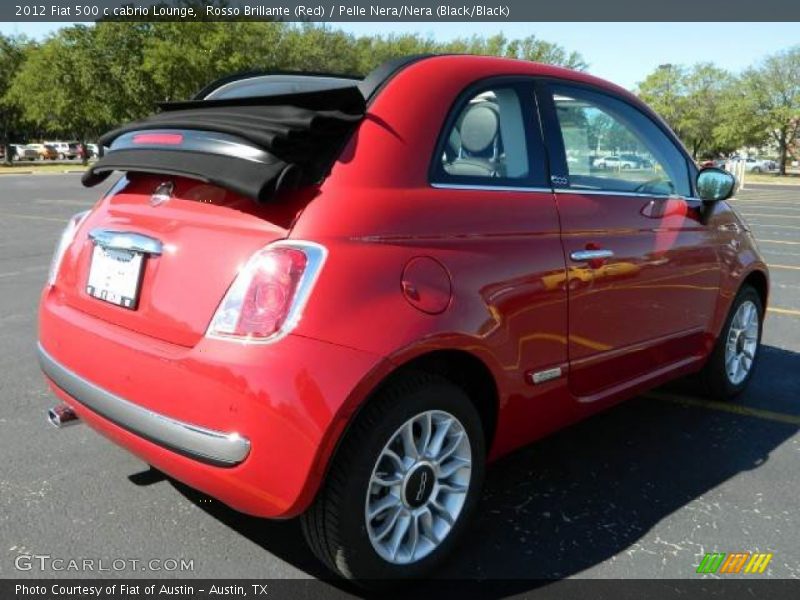 Rosso Brillante (Red) / Pelle Nera/Nera (Black/Black) 2012 Fiat 500 c cabrio Lounge