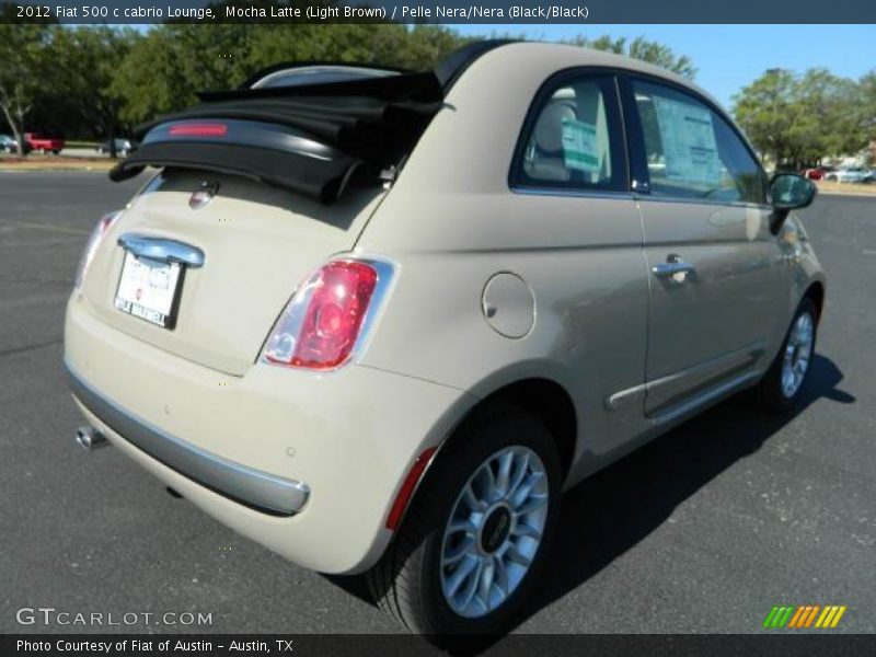 Mocha Latte (Light Brown) / Pelle Nera/Nera (Black/Black) 2012 Fiat 500 c cabrio Lounge