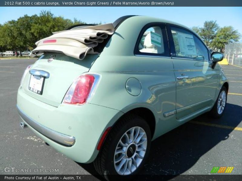 Verde Chiaro (Light Green) / Pelle Marrone/Avorio (Brown/Ivory) 2012 Fiat 500 c cabrio Lounge