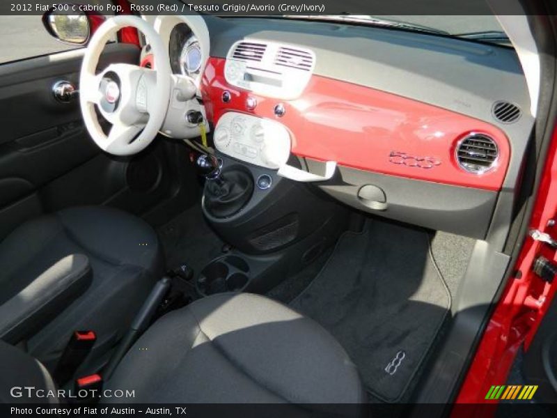 Rosso (Red) / Tessuto Grigio/Avorio (Grey/Ivory) 2012 Fiat 500 c cabrio Pop