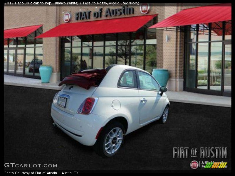 Bianco (White) / Tessuto Rosso/Avorio (Red/Ivory) 2012 Fiat 500 c cabrio Pop