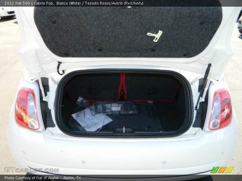 Bianco (White) / Tessuto Rosso/Avorio (Red/Ivory) 2012 Fiat 500 c cabrio Pop