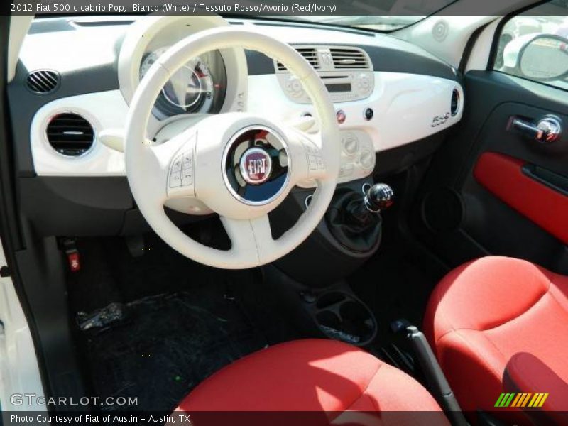 Tessuto Rosso/Avorio (Red/Ivory) Interior - 2012 500 c cabrio Pop 