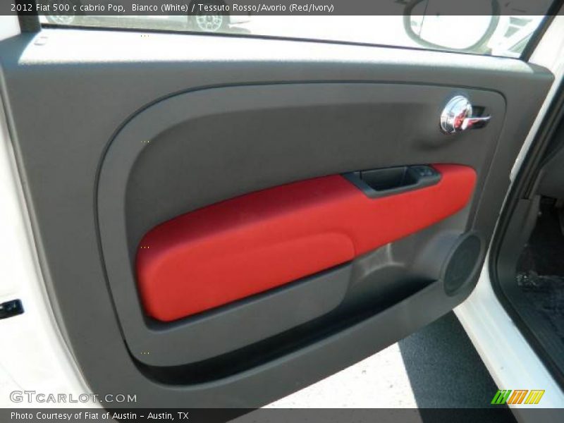 Bianco (White) / Tessuto Rosso/Avorio (Red/Ivory) 2012 Fiat 500 c cabrio Pop