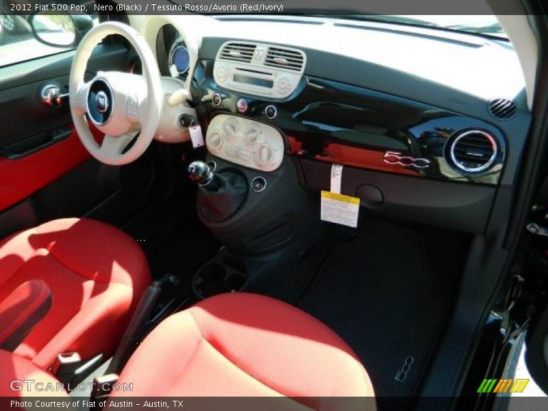 Nero (Black) / Tessuto Rosso/Avorio (Red/Ivory) 2012 Fiat 500 Pop