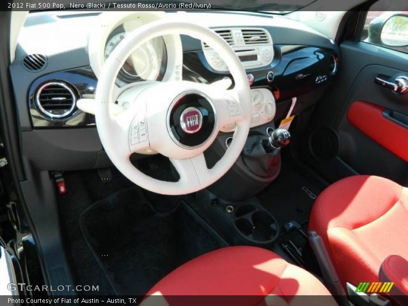 Nero (Black) / Tessuto Rosso/Avorio (Red/Ivory) 2012 Fiat 500 Pop