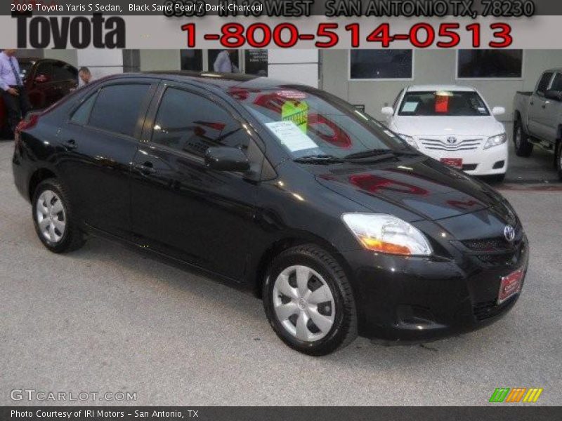 Black Sand Pearl / Dark Charcoal 2008 Toyota Yaris S Sedan