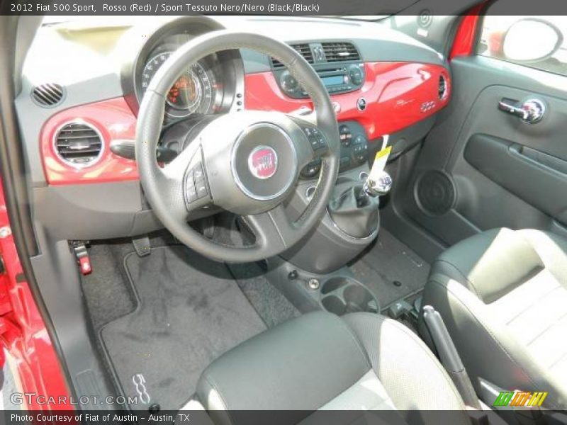 Rosso (Red) / Sport Tessuto Nero/Nero (Black/Black) 2012 Fiat 500 Sport