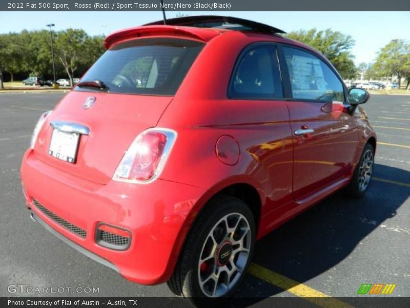 Rosso (Red) / Sport Tessuto Nero/Nero (Black/Black) 2012 Fiat 500 Sport