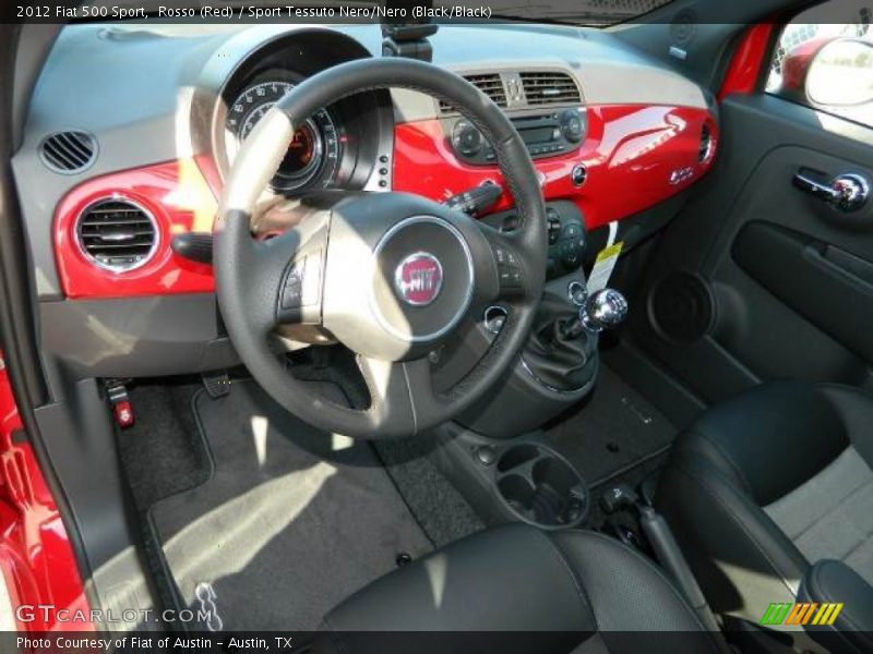 Rosso (Red) / Sport Tessuto Nero/Nero (Black/Black) 2012 Fiat 500 Sport