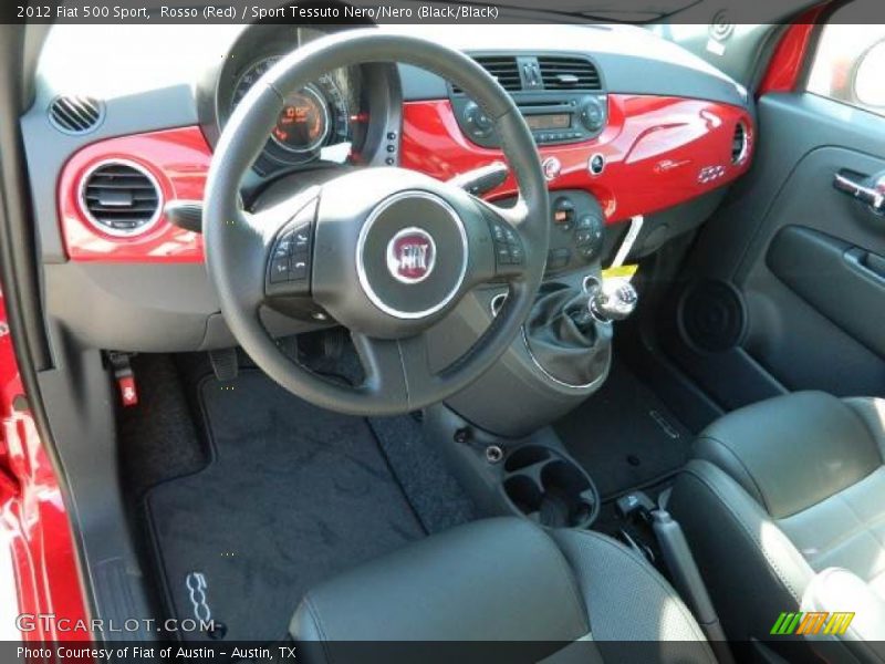 Rosso (Red) / Sport Tessuto Nero/Nero (Black/Black) 2012 Fiat 500 Sport