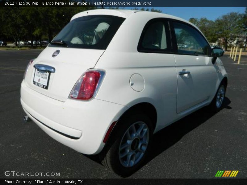 Bianco Perla (Pearl White) / Tessuto Rosso/Avorio (Red/Ivory) 2012 Fiat 500 Pop