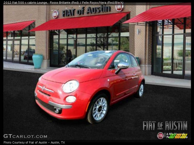 Rosso Brillante (Red) / Pelle Rosso/Nera (Red/Black) 2012 Fiat 500 c cabrio Lounge