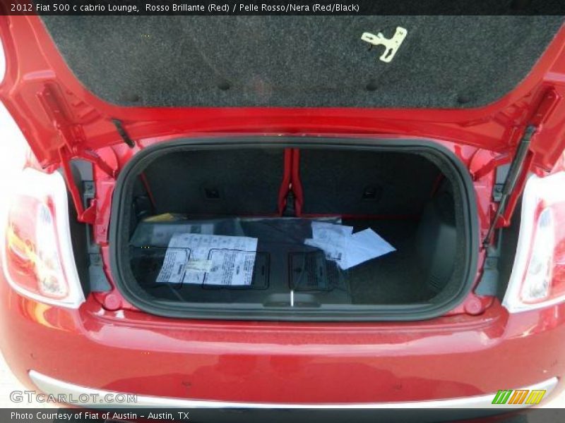 Rosso Brillante (Red) / Pelle Rosso/Nera (Red/Black) 2012 Fiat 500 c cabrio Lounge