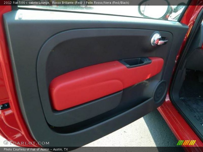 Rosso Brillante (Red) / Pelle Rosso/Nera (Red/Black) 2012 Fiat 500 c cabrio Lounge