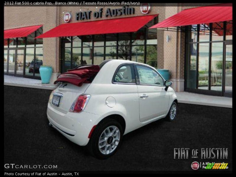 Bianco (White) / Tessuto Rosso/Avorio (Red/Ivory) 2012 Fiat 500 c cabrio Pop