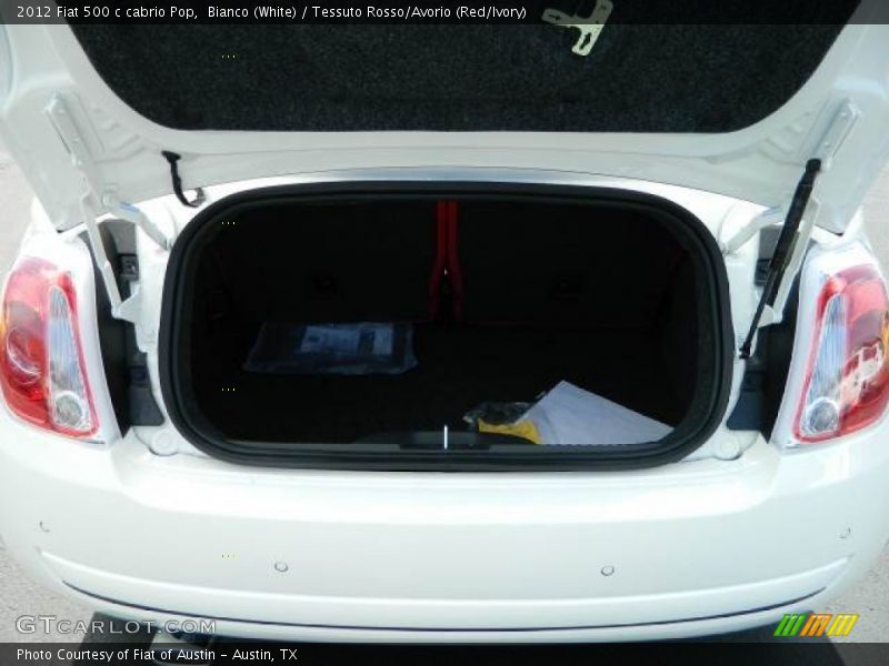 Bianco (White) / Tessuto Rosso/Avorio (Red/Ivory) 2012 Fiat 500 c cabrio Pop