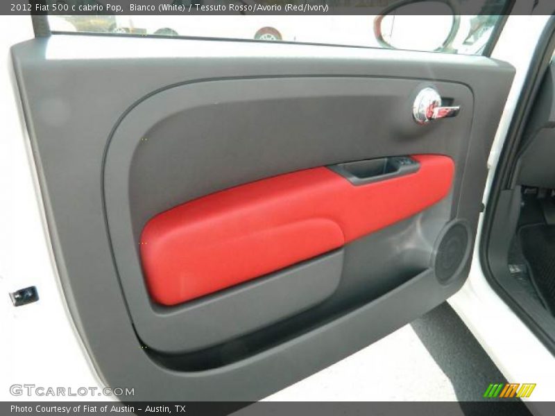 Bianco (White) / Tessuto Rosso/Avorio (Red/Ivory) 2012 Fiat 500 c cabrio Pop