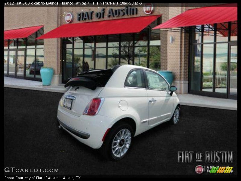 Bianco (White) / Pelle Nera/Nera (Black/Black) 2012 Fiat 500 c cabrio Lounge