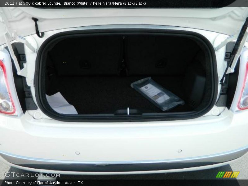 Bianco (White) / Pelle Nera/Nera (Black/Black) 2012 Fiat 500 c cabrio Lounge