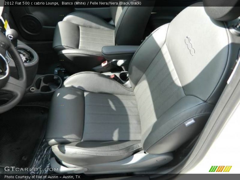 Bianco (White) / Pelle Nera/Nera (Black/Black) 2012 Fiat 500 c cabrio Lounge