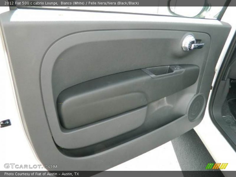 Bianco (White) / Pelle Nera/Nera (Black/Black) 2012 Fiat 500 c cabrio Lounge