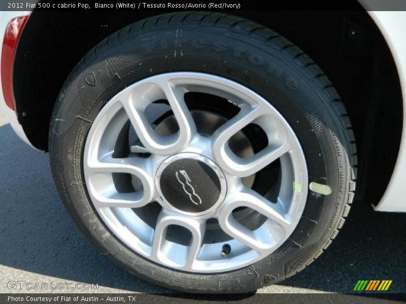 Bianco (White) / Tessuto Rosso/Avorio (Red/Ivory) 2012 Fiat 500 c cabrio Pop