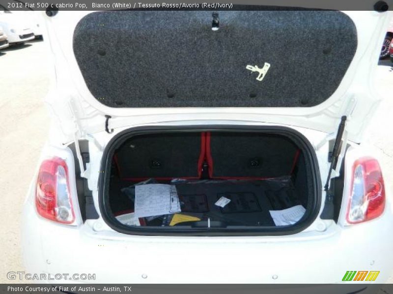 Bianco (White) / Tessuto Rosso/Avorio (Red/Ivory) 2012 Fiat 500 c cabrio Pop