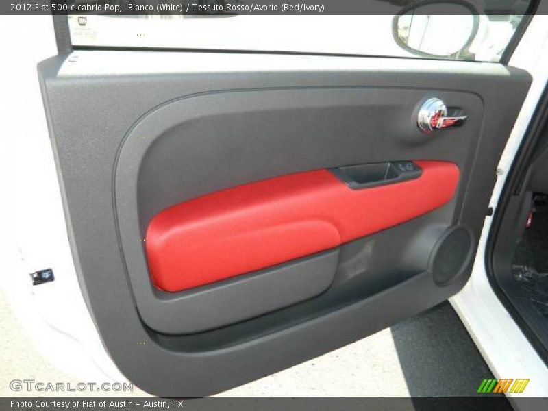Bianco (White) / Tessuto Rosso/Avorio (Red/Ivory) 2012 Fiat 500 c cabrio Pop