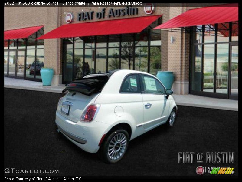Bianco (White) / Pelle Rosso/Nera (Red/Black) 2012 Fiat 500 c cabrio Lounge
