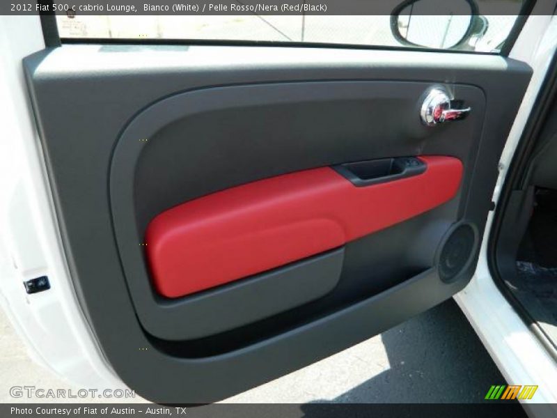 Bianco (White) / Pelle Rosso/Nera (Red/Black) 2012 Fiat 500 c cabrio Lounge