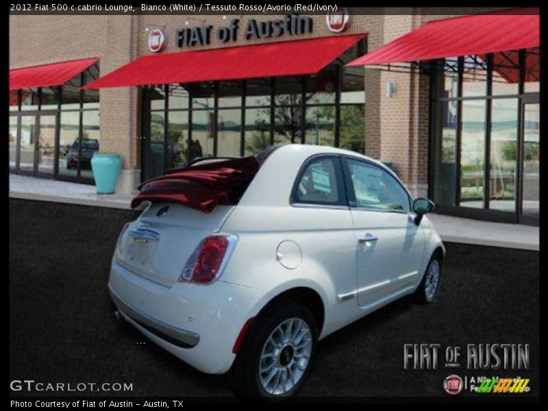 Bianco (White) / Tessuto Rosso/Avorio (Red/Ivory) 2012 Fiat 500 c cabrio Lounge