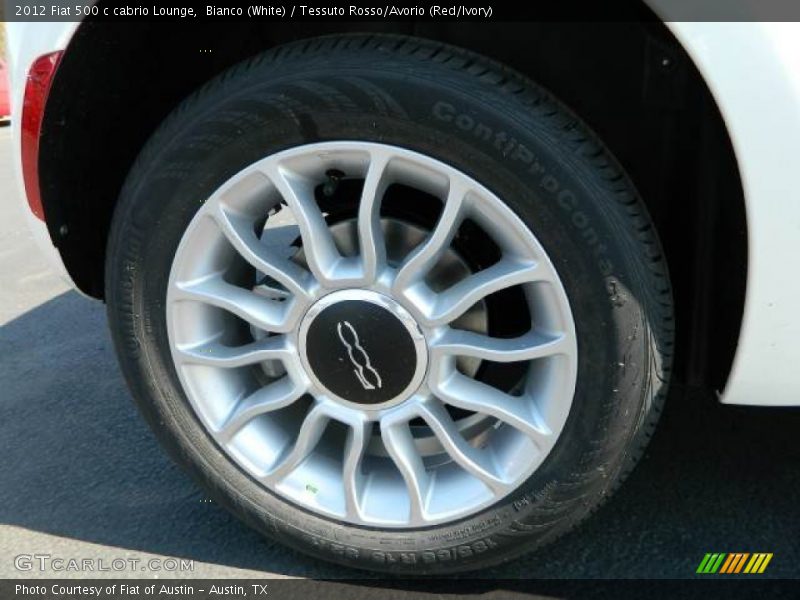 Bianco (White) / Tessuto Rosso/Avorio (Red/Ivory) 2012 Fiat 500 c cabrio Lounge