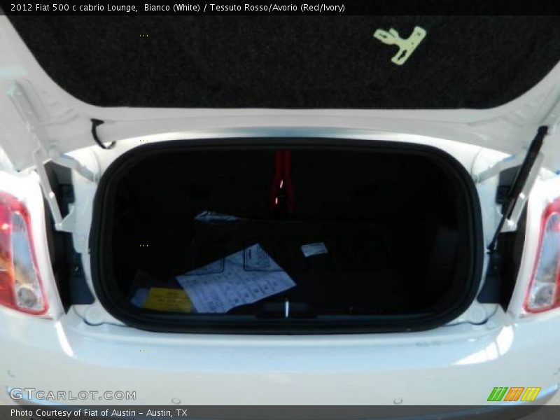 Bianco (White) / Tessuto Rosso/Avorio (Red/Ivory) 2012 Fiat 500 c cabrio Lounge