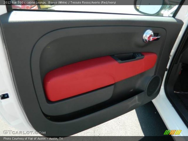 Bianco (White) / Tessuto Rosso/Avorio (Red/Ivory) 2012 Fiat 500 c cabrio Lounge