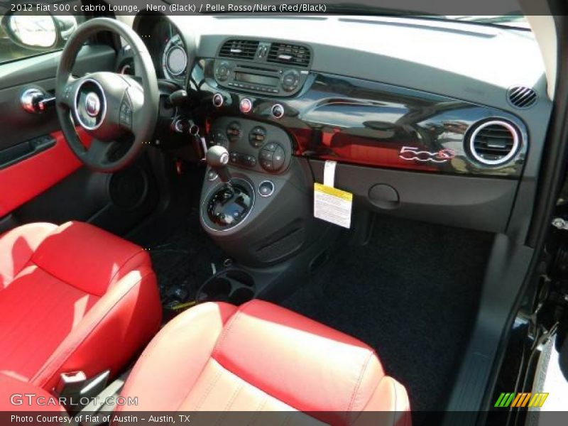 Nero (Black) / Pelle Rosso/Nera (Red/Black) 2012 Fiat 500 c cabrio Lounge