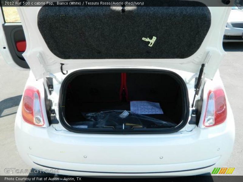 Bianco (White) / Tessuto Rosso/Avorio (Red/Ivory) 2012 Fiat 500 c cabrio Pop
