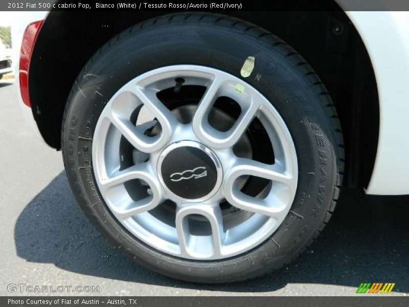 Bianco (White) / Tessuto Rosso/Avorio (Red/Ivory) 2012 Fiat 500 c cabrio Pop