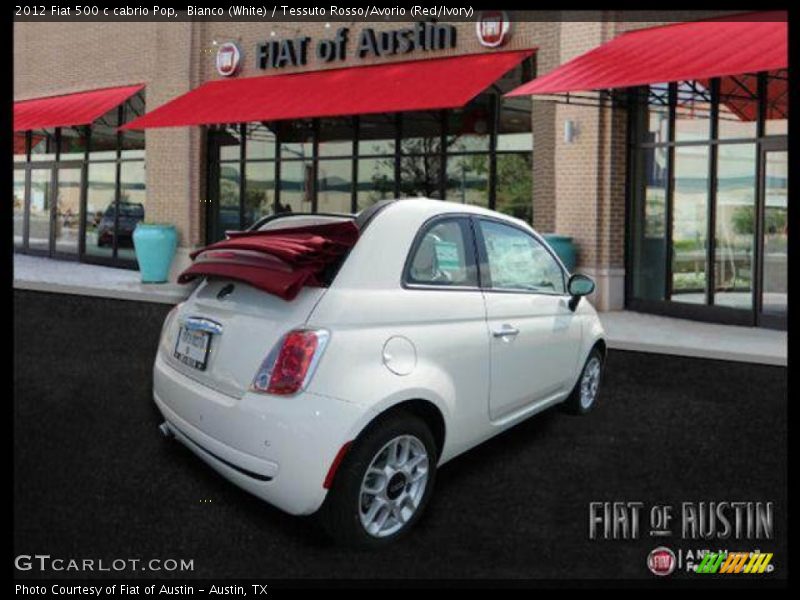 Bianco (White) / Tessuto Rosso/Avorio (Red/Ivory) 2012 Fiat 500 c cabrio Pop